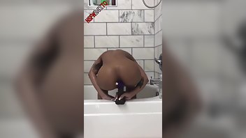 Bria Backwoods Riding Dildo In Bathroom Xxx Onlyfans Porn Video