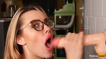 kristina sweet bj of a big toy member. my mouth is full of his cum. very sloppy videos
