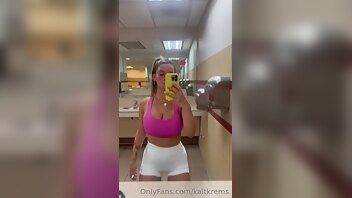 Kaitlyn Krems Tits Shake &  Sexy Ass Thong Gym Mirror Porn Videos